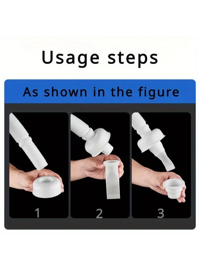 3pcs White Bathroom Floor Drain Cover Seal Ring Set Toilet Odor Blocker - Image 5